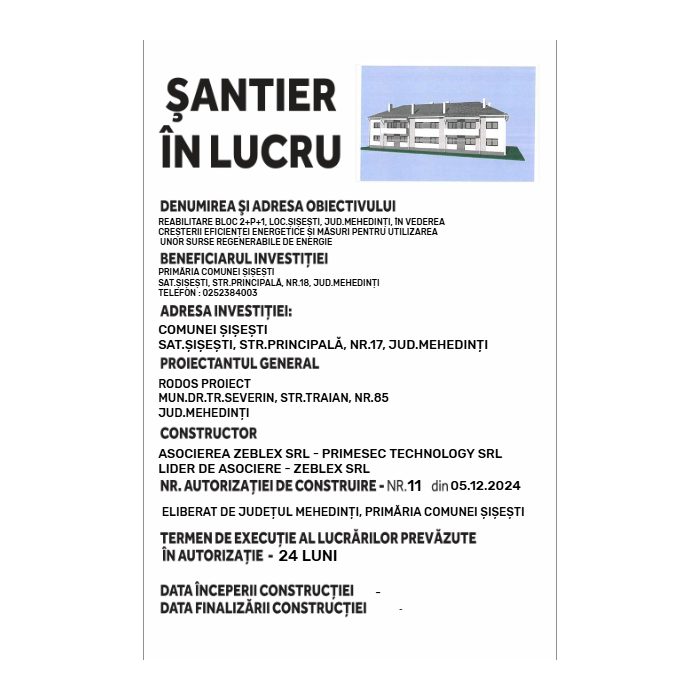 Panou şantier în lucru