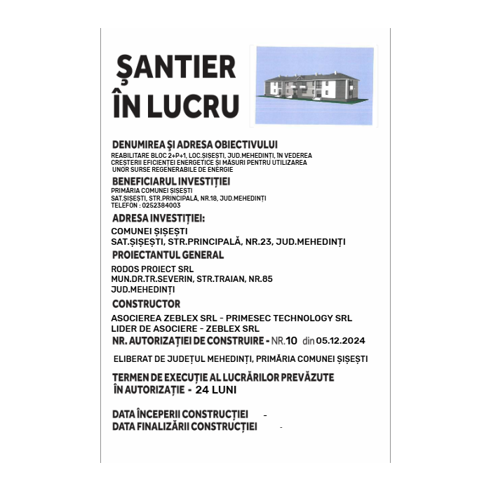 Panou şantier în lucru