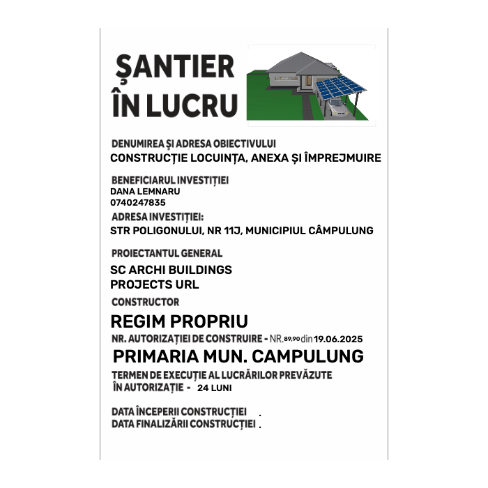 Panou şantier în lucru