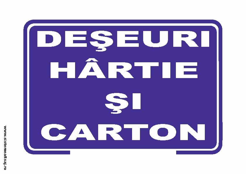 Semn Indicator Deseuri Hartie Si Carton PrintCenter.ro Shop 