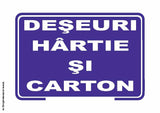 Semn Indicator Deseuri Hartie Si Carton PrintCenter.ro Shop 