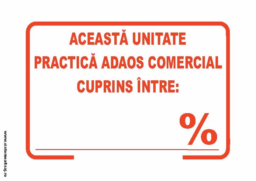 Semn Indicator Informare Adaos Comercial PrintCenter.ro Shop 