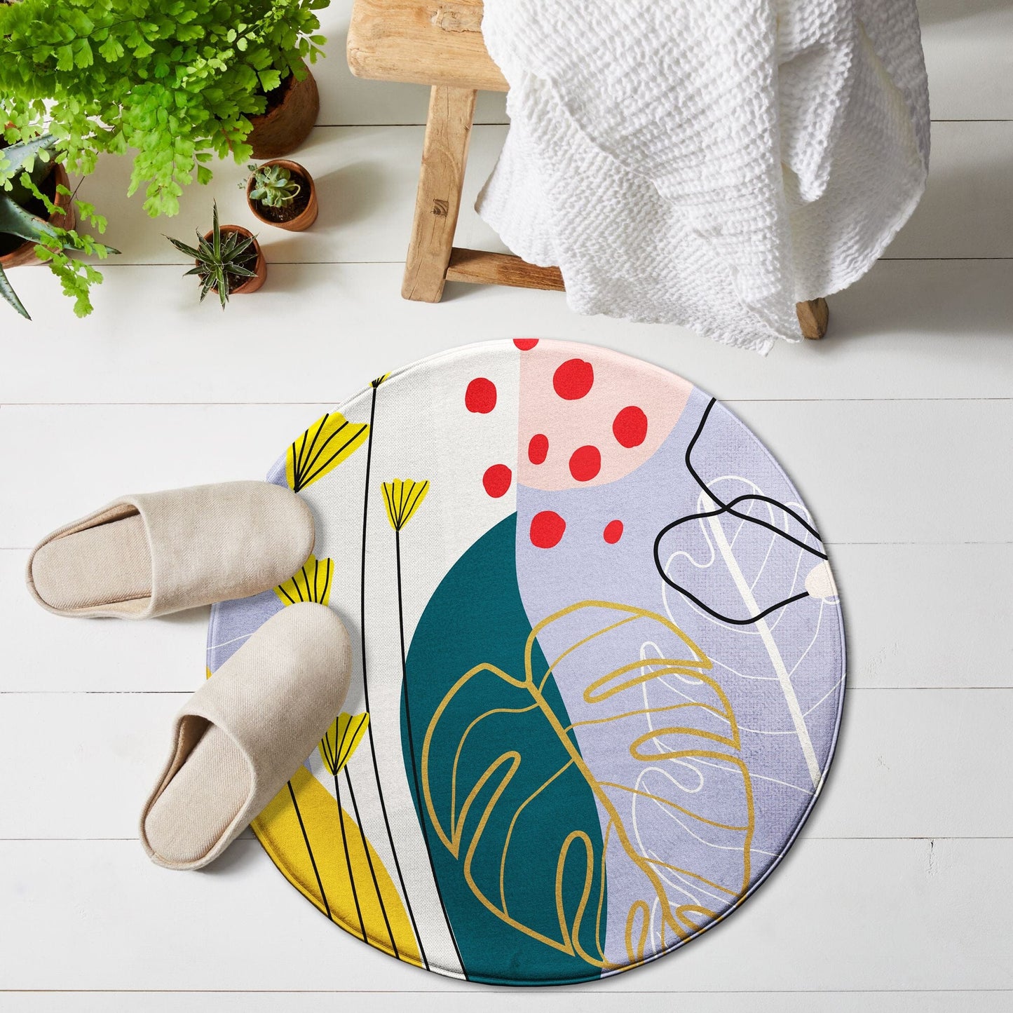 Covoraș "Abstract Tropical Leaves" Floor Mat TextileDivision 