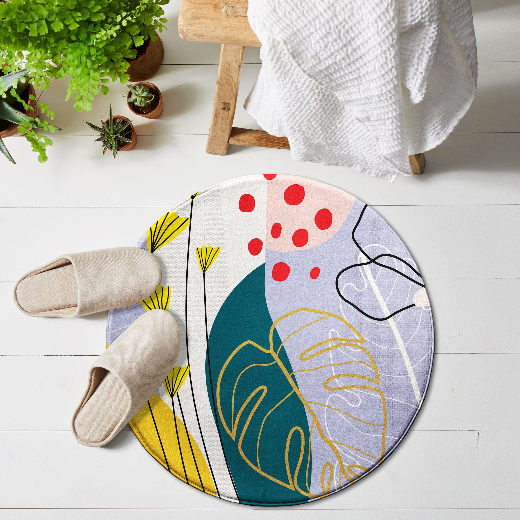 Covoraș "Abstract Tropical Leaves" Floor Mat TextileDivision 