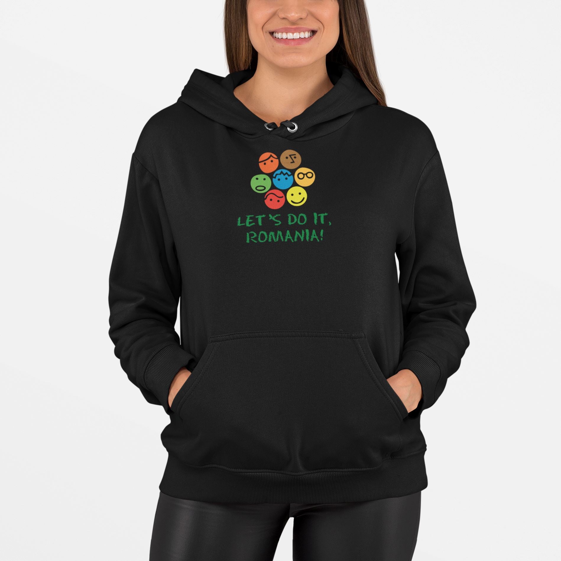 Hanorac negru Let's Do It, Romania! Tshirt TextileDivision 