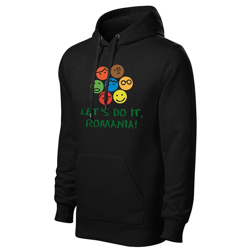 Hanorac negru Let's Do It, Romania! Tshirt TextileDivision 