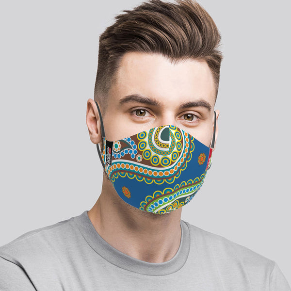 Mască Blue Paisley Textile Mask NotAnotherMask 