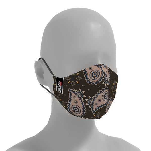 Mască Brown Paisley Textile Mask NotAnotherMask