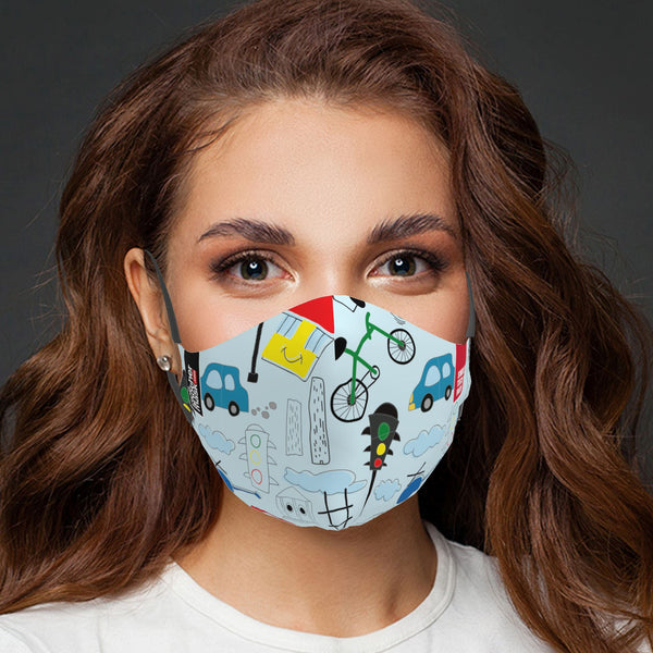 Mască Kids Urban Doodles Textile Mask NotAnotherMask 