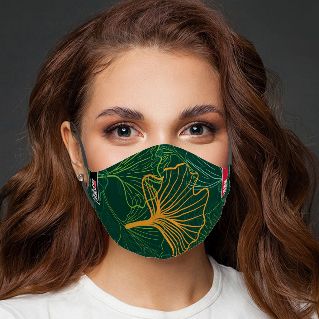 Mască Neon Line Leafs Textile Mask NotAnotherMask