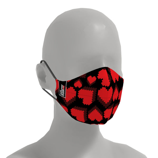 Mască Pixel Hearts Textile Mask NotAnotherMask