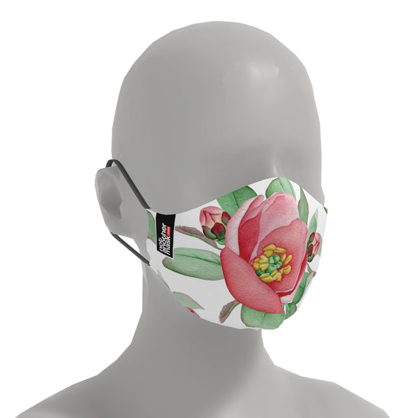 Mască Watercolor Open Rose Textile Mask NotAnotherMask