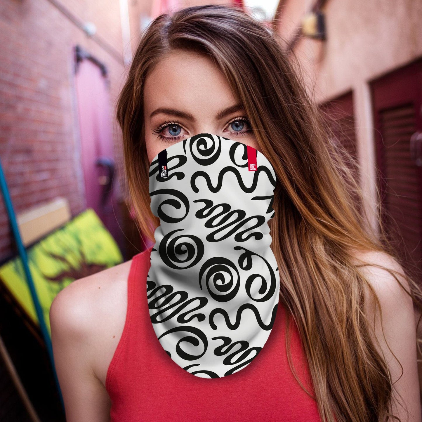 Neck-Gaiter Black Curves Neck Gaiters PrintCenterShop Long - 25x50 cm 