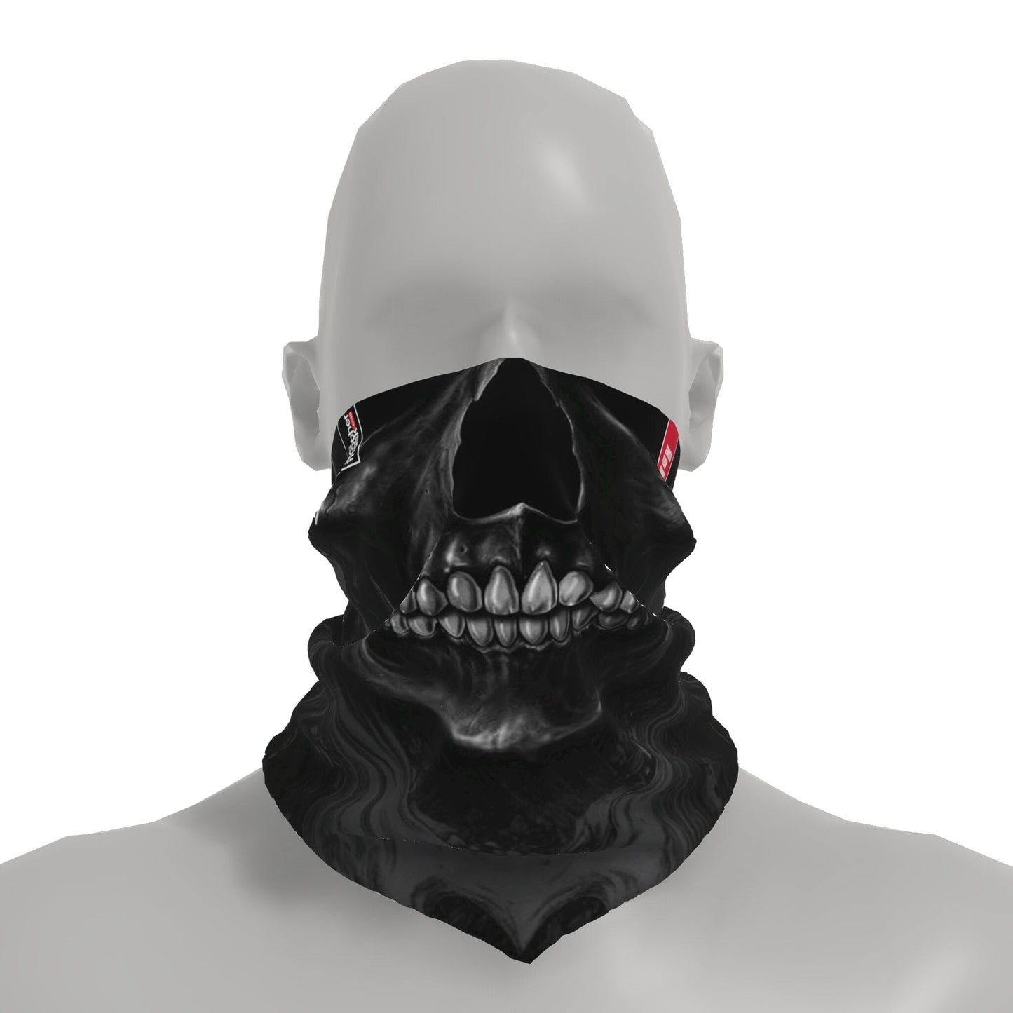 Neck-Gaiter Black Skull Neck Gaiters PrintCenterShop Short - 25x25 cm 