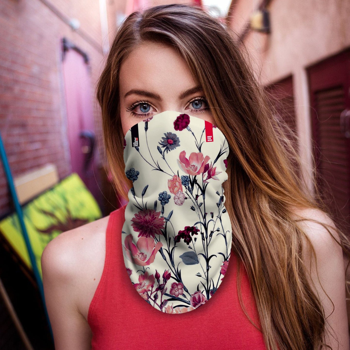 Neck-Gaiter Flowery Neck Gaiters PrintCenterShop Long - 25x50 cm 
