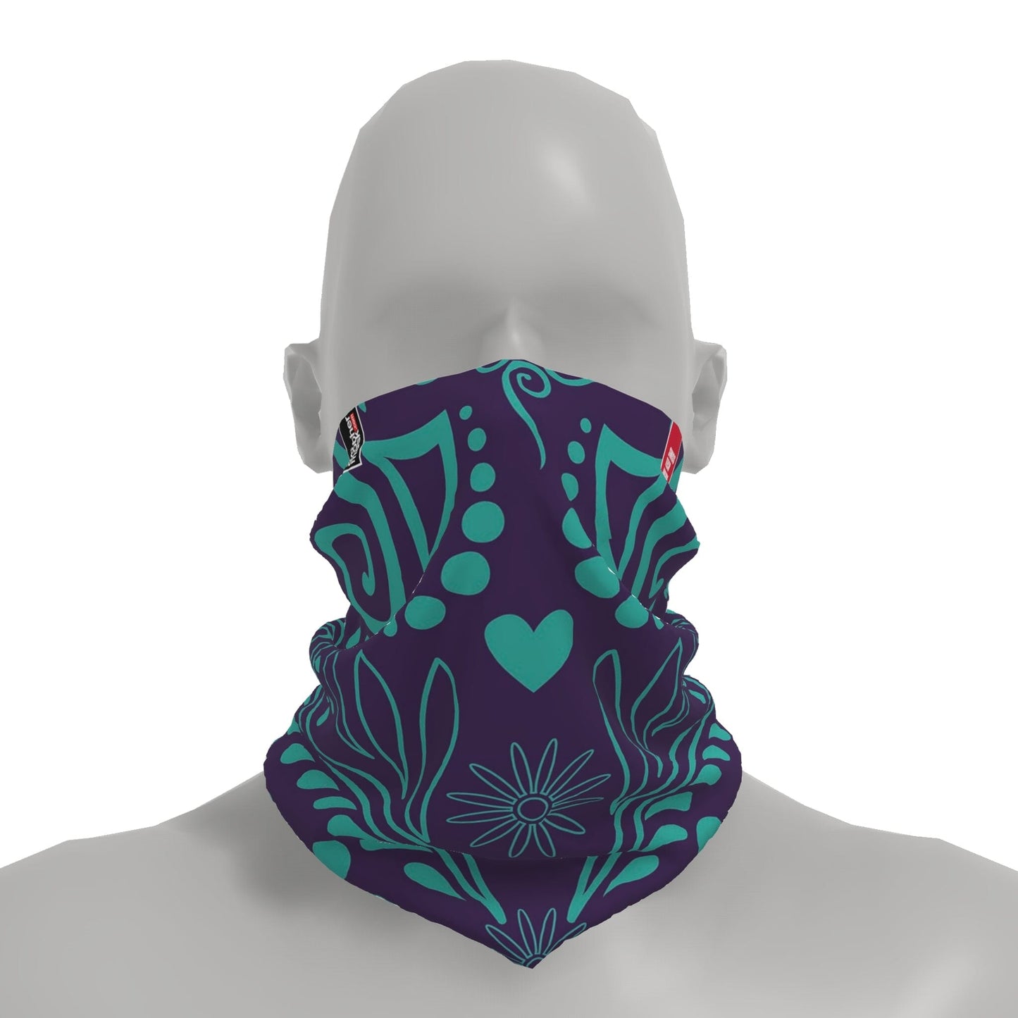 Neck-Gaiter Indian Flowers Neck Gaiters PrintCenterShop Short - 25x25 cm 