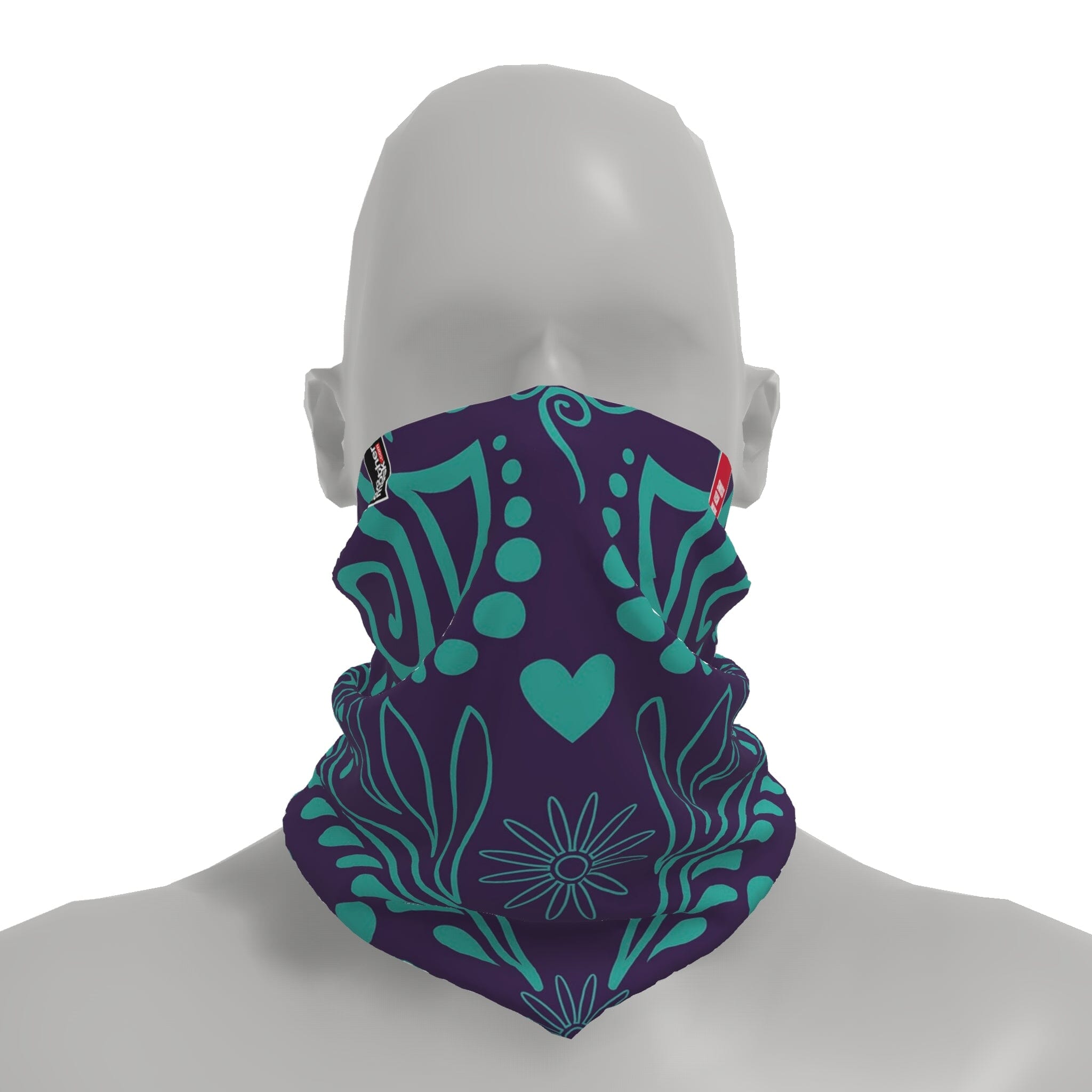 Neck-Gaiter Indian Flowers Neck Gaiters PrintCenterShop Short - 25x25 cm 