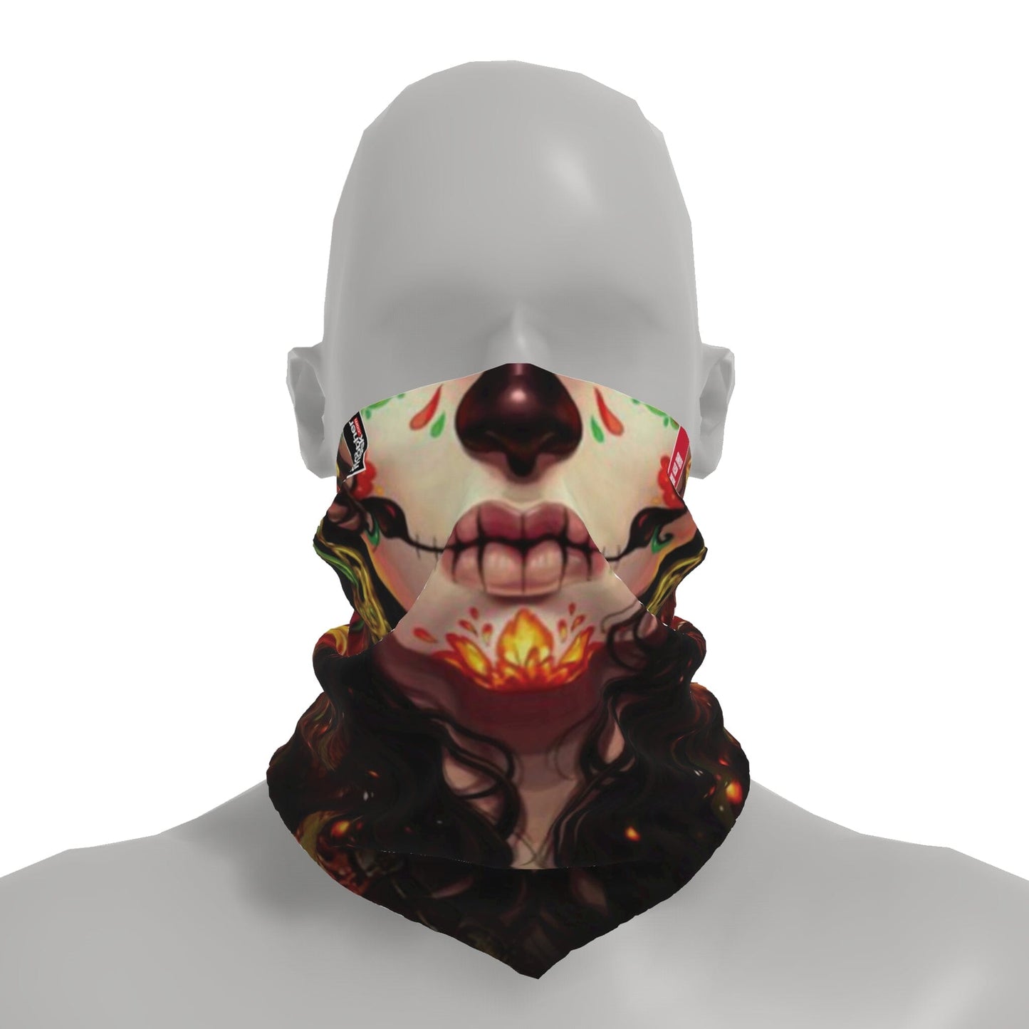 Neck-Gaiter Santa Muerte Neck Gaiters PrintCenterShop Short - 25x25 cm 