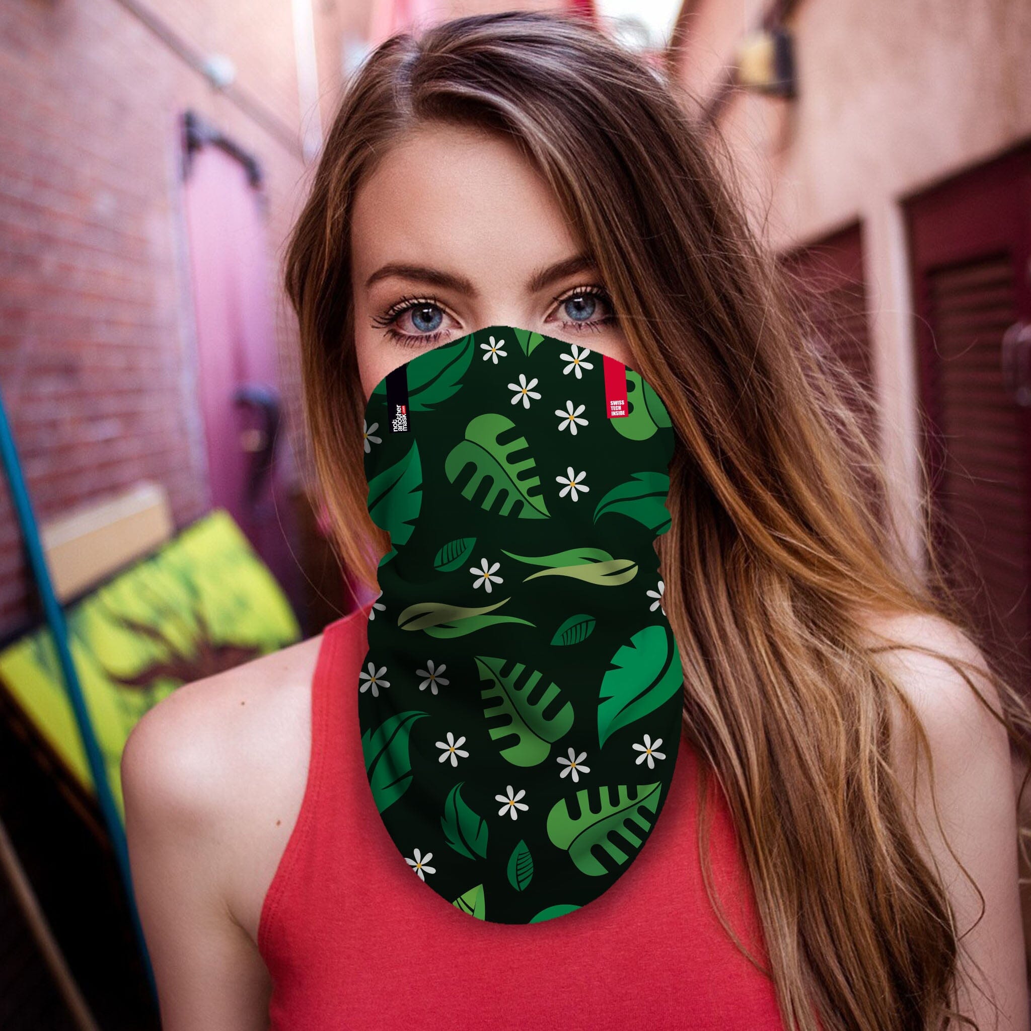 Neck-Gaiter Spring Leafs Neck Gaiters PrintCenterShop Long - 25x50 cm 