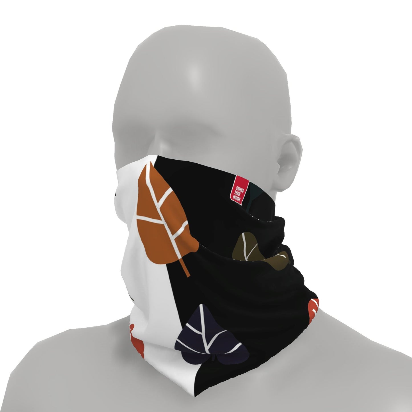 Neck-Gaiter Yin & Yang Leafs Neck Gaiters PrintCenterShop Short - 25x25 cm 