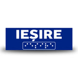 Plăcuță indicatoare Braille - IEȘIRE Indicator Braille PrintCenter.ro Shop Albastru 