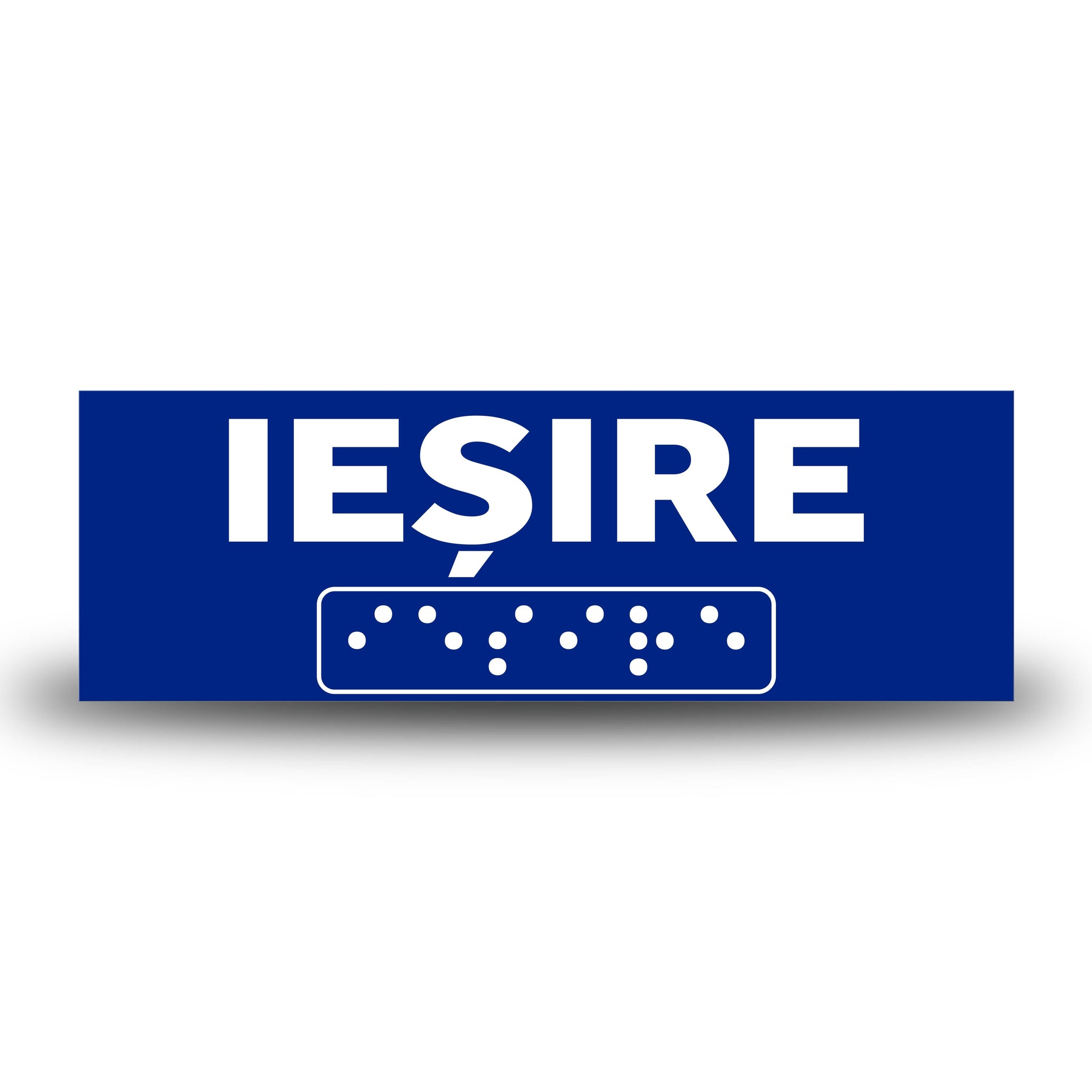 Plăcuță indicatoare Braille - IEȘIRE Indicator Braille PrintCenter.ro Shop Albastru 
