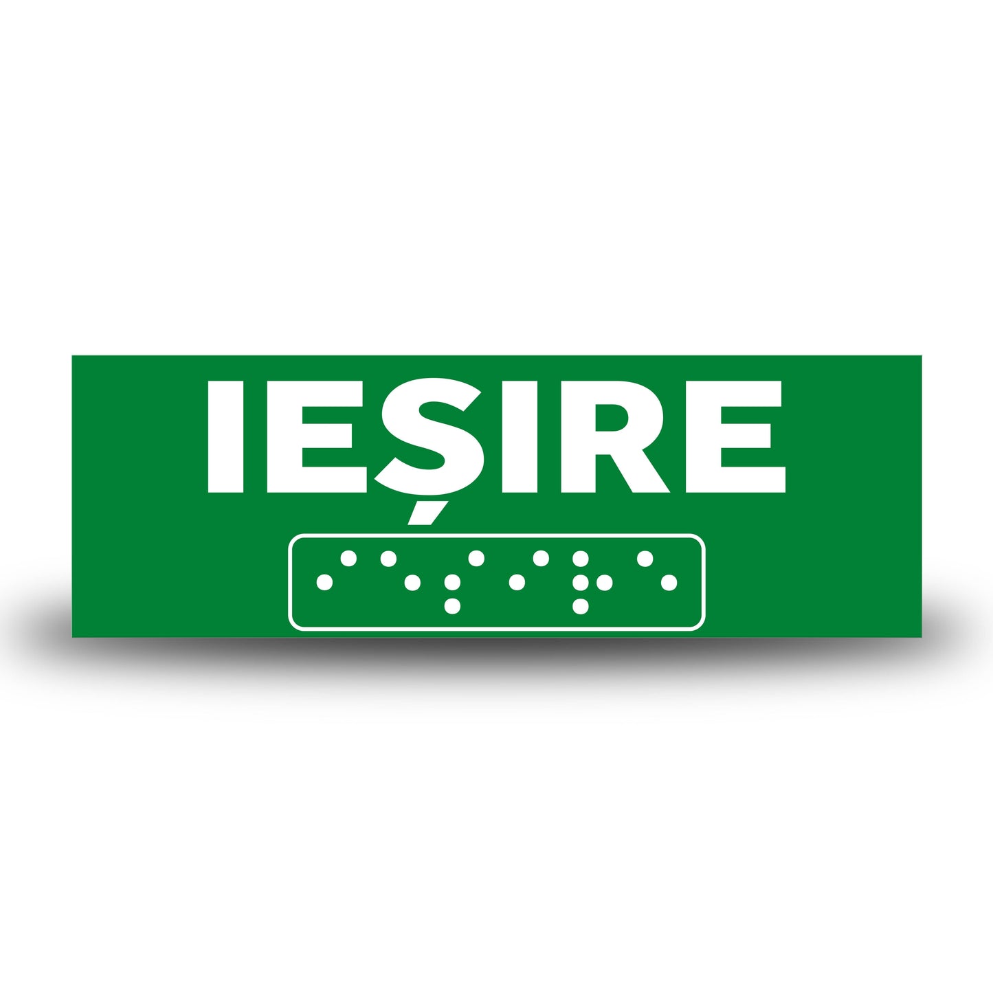 Plăcuță indicatoare Braille - IEȘIRE Indicator Braille PrintCenter.ro Shop Verde 