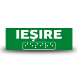 Plăcuță indicatoare Braille - IEȘIRE Indicator Braille PrintCenter.ro Shop Verde 