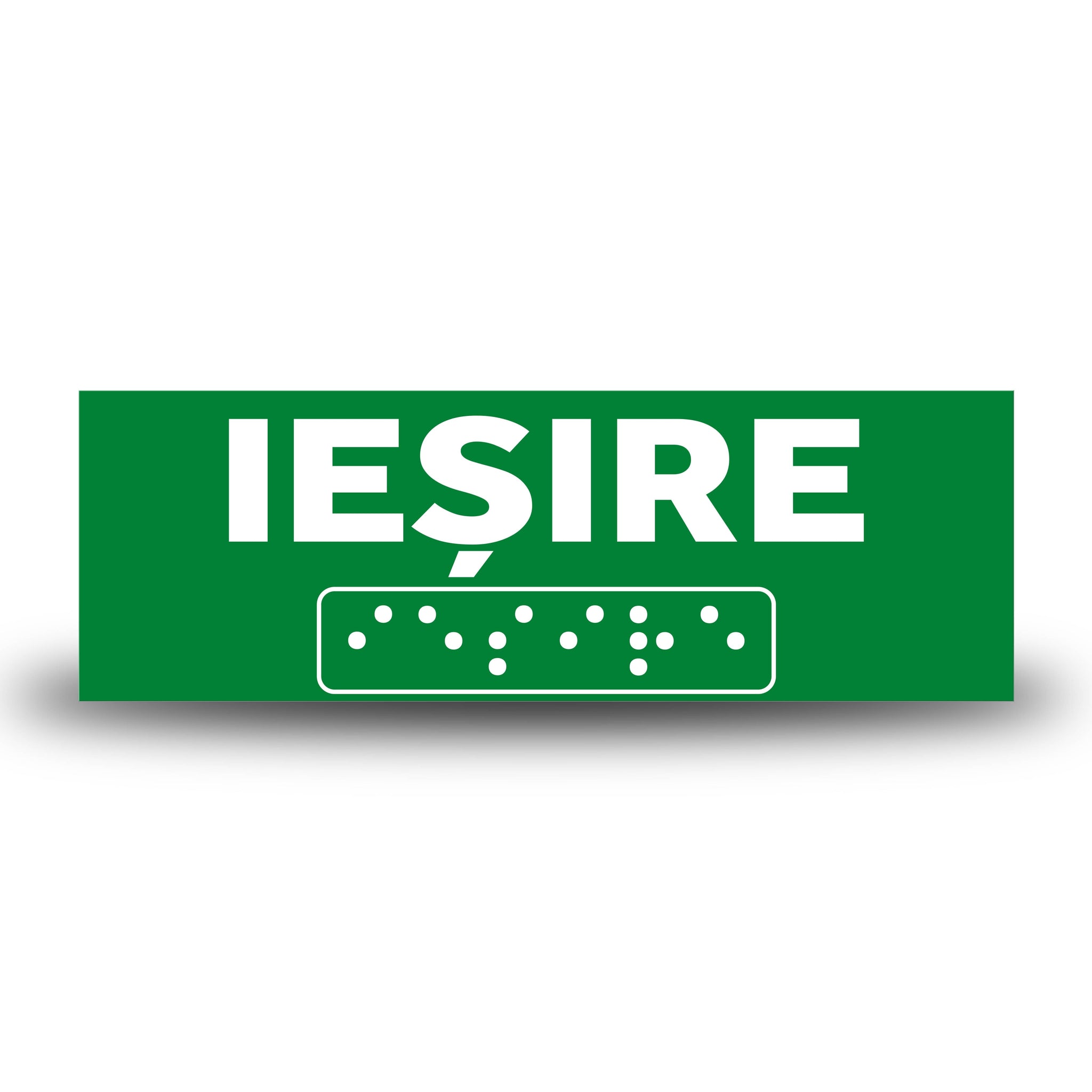 Plăcuță indicatoare Braille - IEȘIRE Indicator Braille PrintCenter.ro Shop Verde 