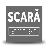 Plăcuță indicatoare Braille - Scara Indicator Braille PrintCenter.ro Shop Antracit 