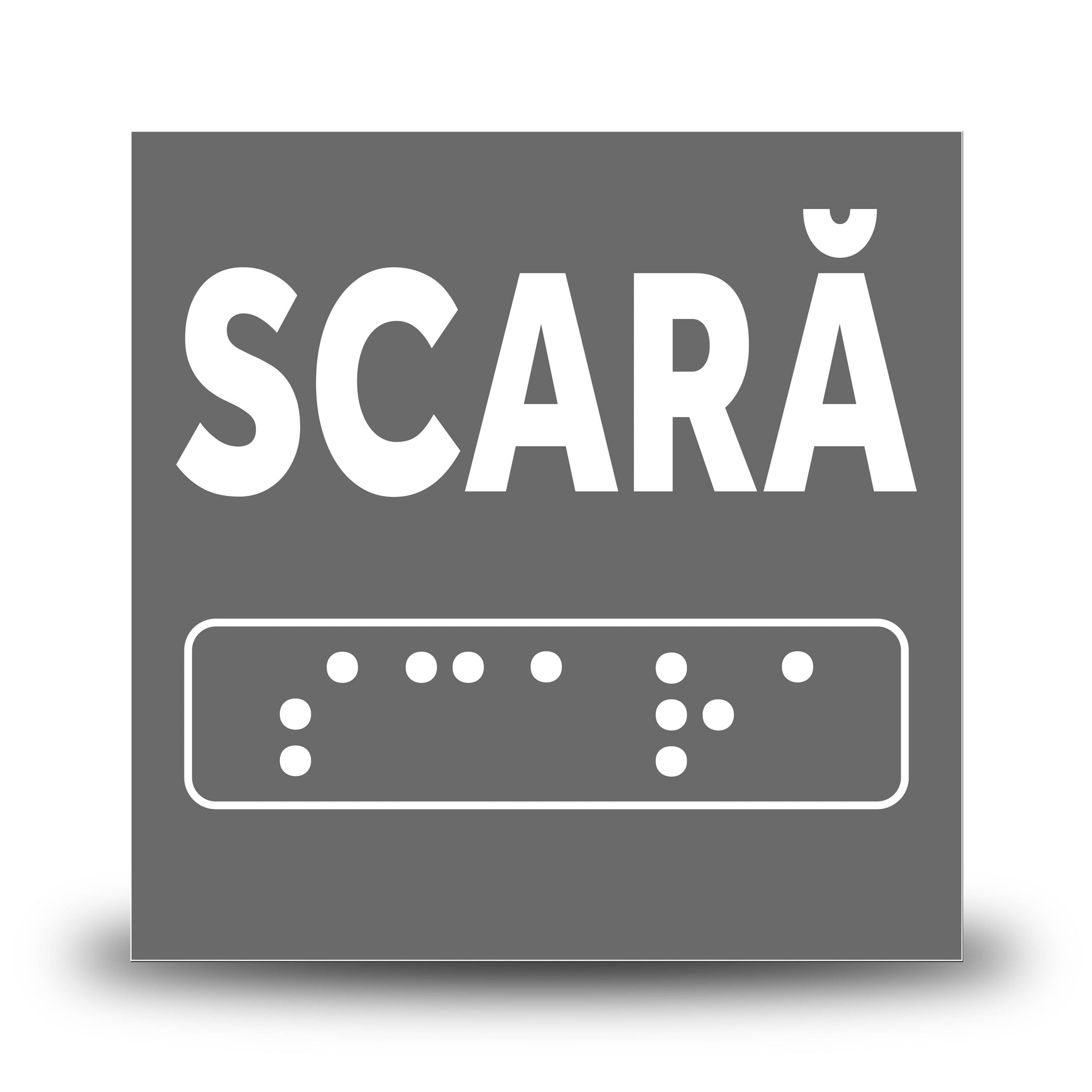 Plăcuță indicatoare Braille - Scara Indicator Braille PrintCenter.ro Shop Antracit 