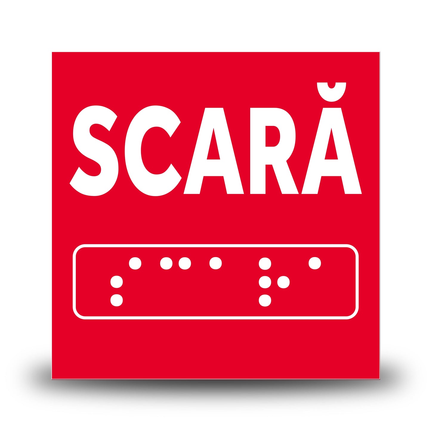 Plăcuță indicatoare Braille - Scara Indicator Braille PrintCenter.ro Shop Rosu 