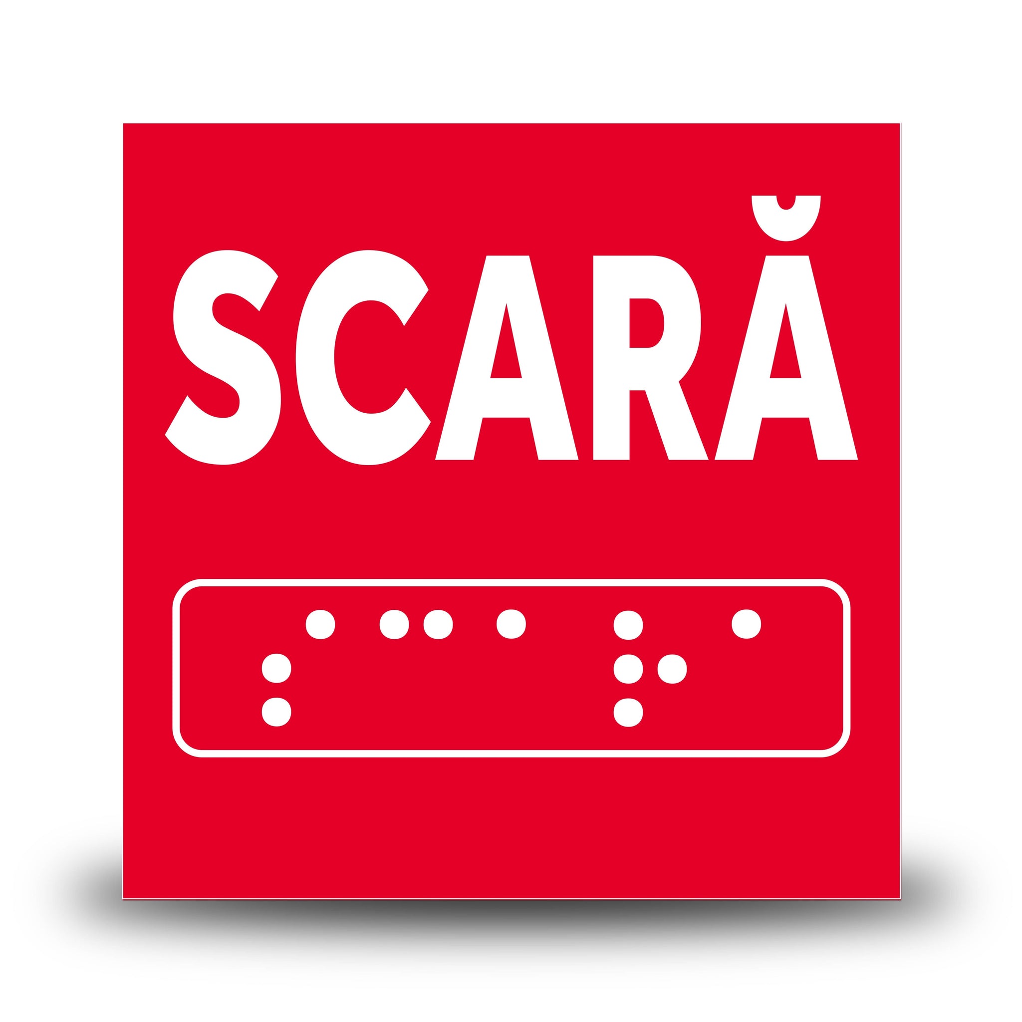 Plăcuță indicatoare Braille - Scara Indicator Braille PrintCenter.ro Shop Rosu 