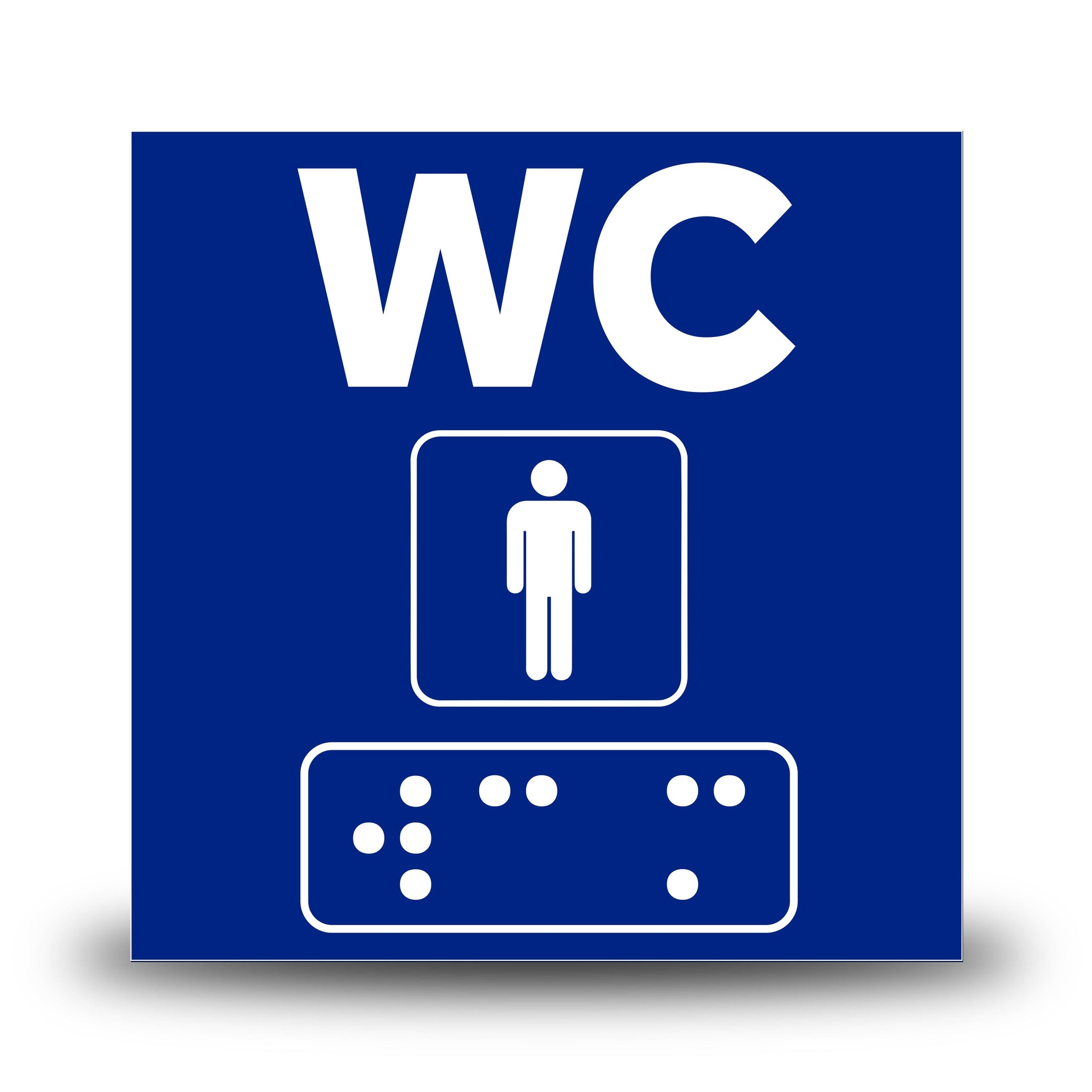 Plăcuță indicatoare Braille - WC Barbati Indicator Braille PrintCenter.ro Shop Albastru 
