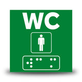 Plăcuță indicatoare Braille - WC Barbati Indicator Braille PrintCenter.ro Shop Verde 