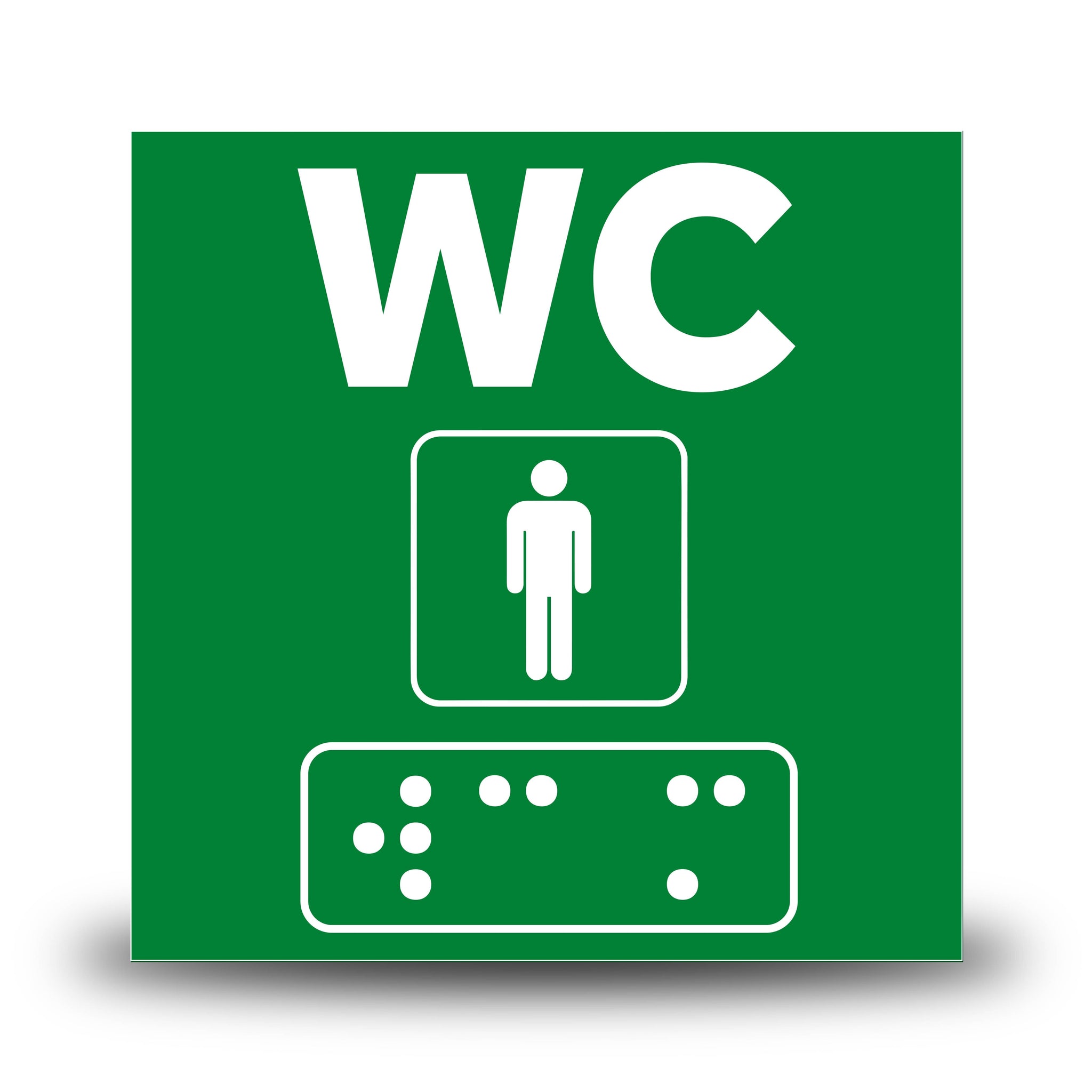 Plăcuță indicatoare Braille - WC Barbati Indicator Braille PrintCenter.ro Shop Verde 
