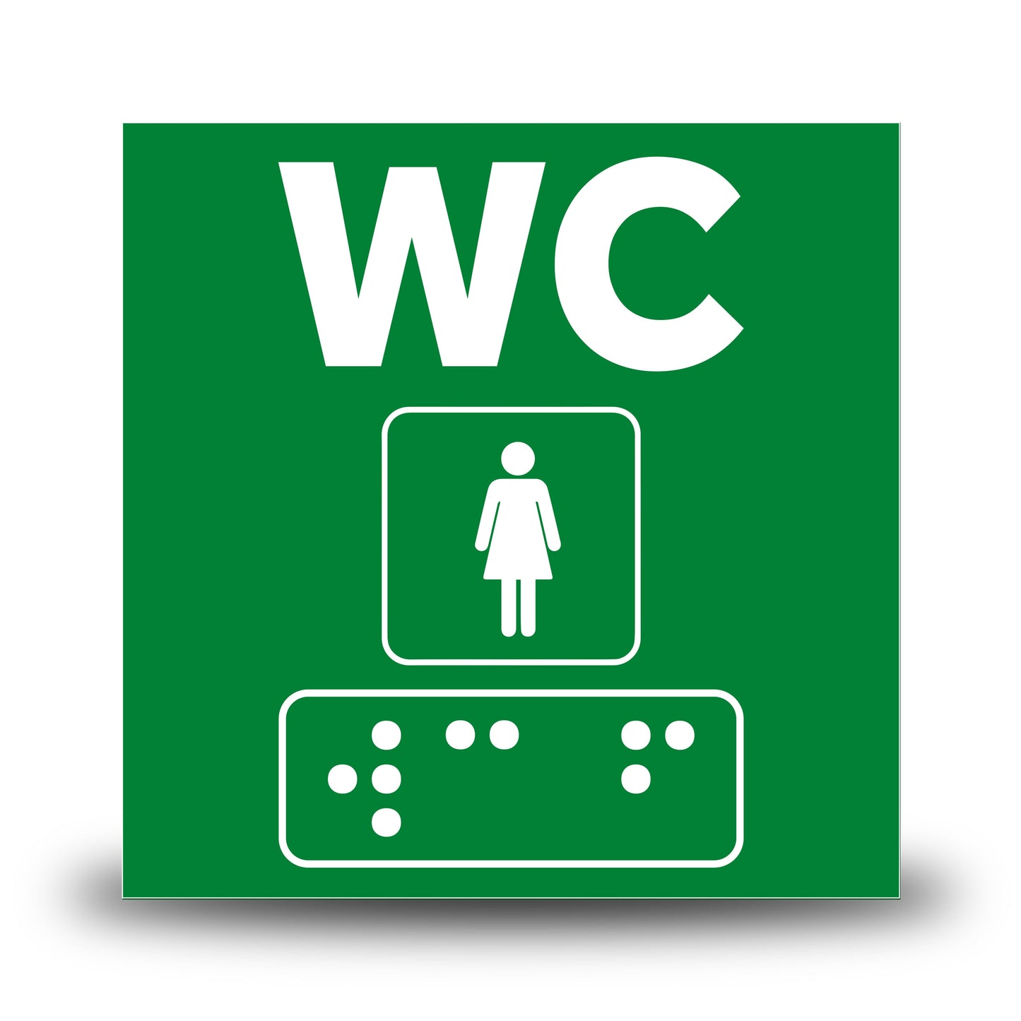 Plăcuță indicatoare Braille - WC Femei Indicator Braille PrintCenter.ro Shop Verde 