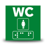 Plăcuță indicatoare Braille - WC Femei Indicator Braille PrintCenter.ro Shop Verde 