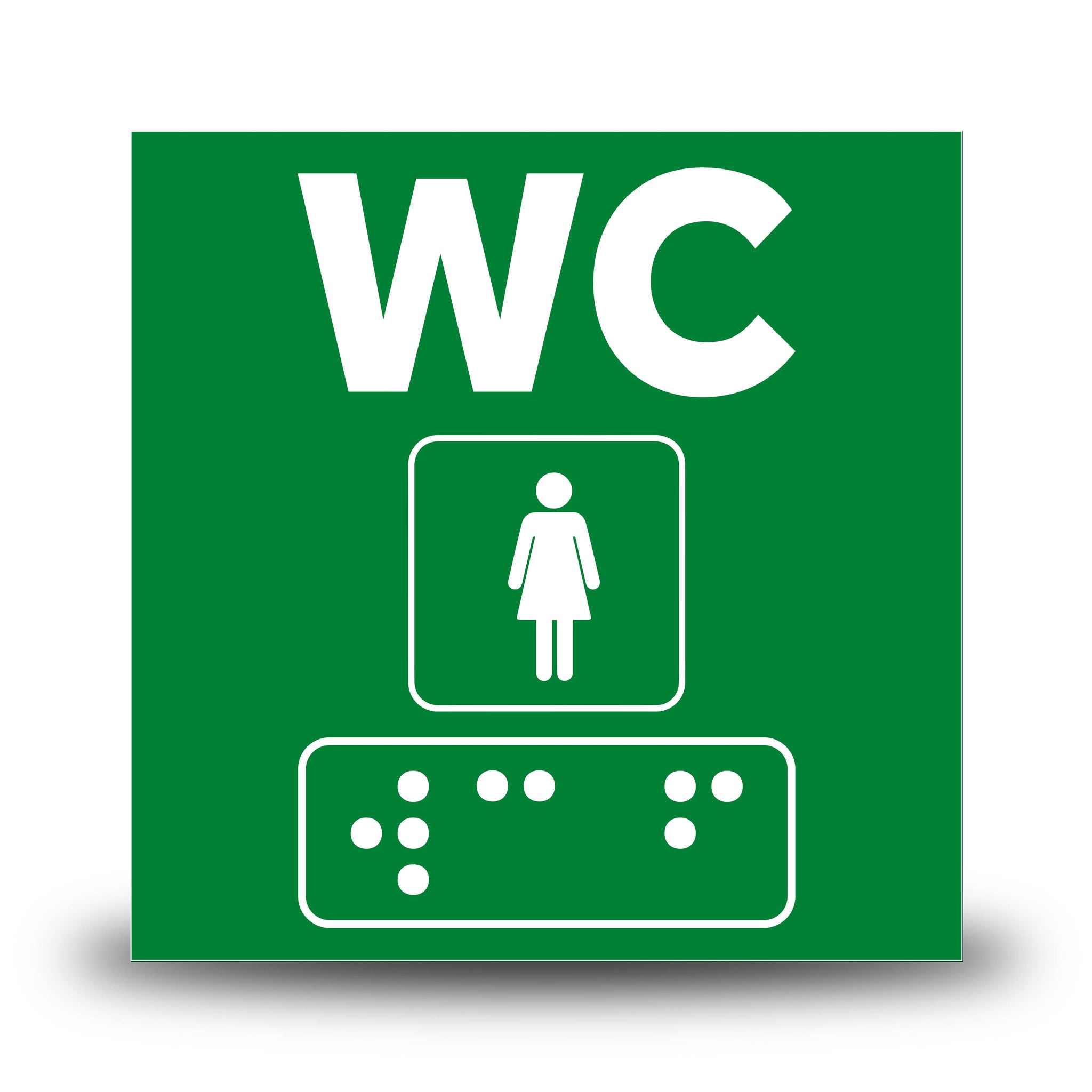 Plăcuță indicatoare Braille - WC Femei Indicator Braille PrintCenter.ro Shop Verde 