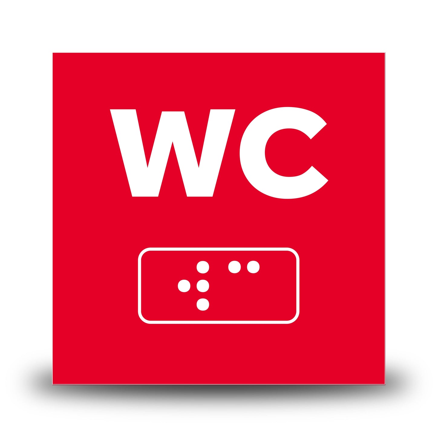 Plăcuță indicatoare Braille - WC Indicator Braille PrintCenter.ro Shop Rosu 