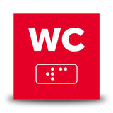 Plăcuță indicatoare Braille - WC Indicator Braille PrintCenter.ro Shop Rosu 
