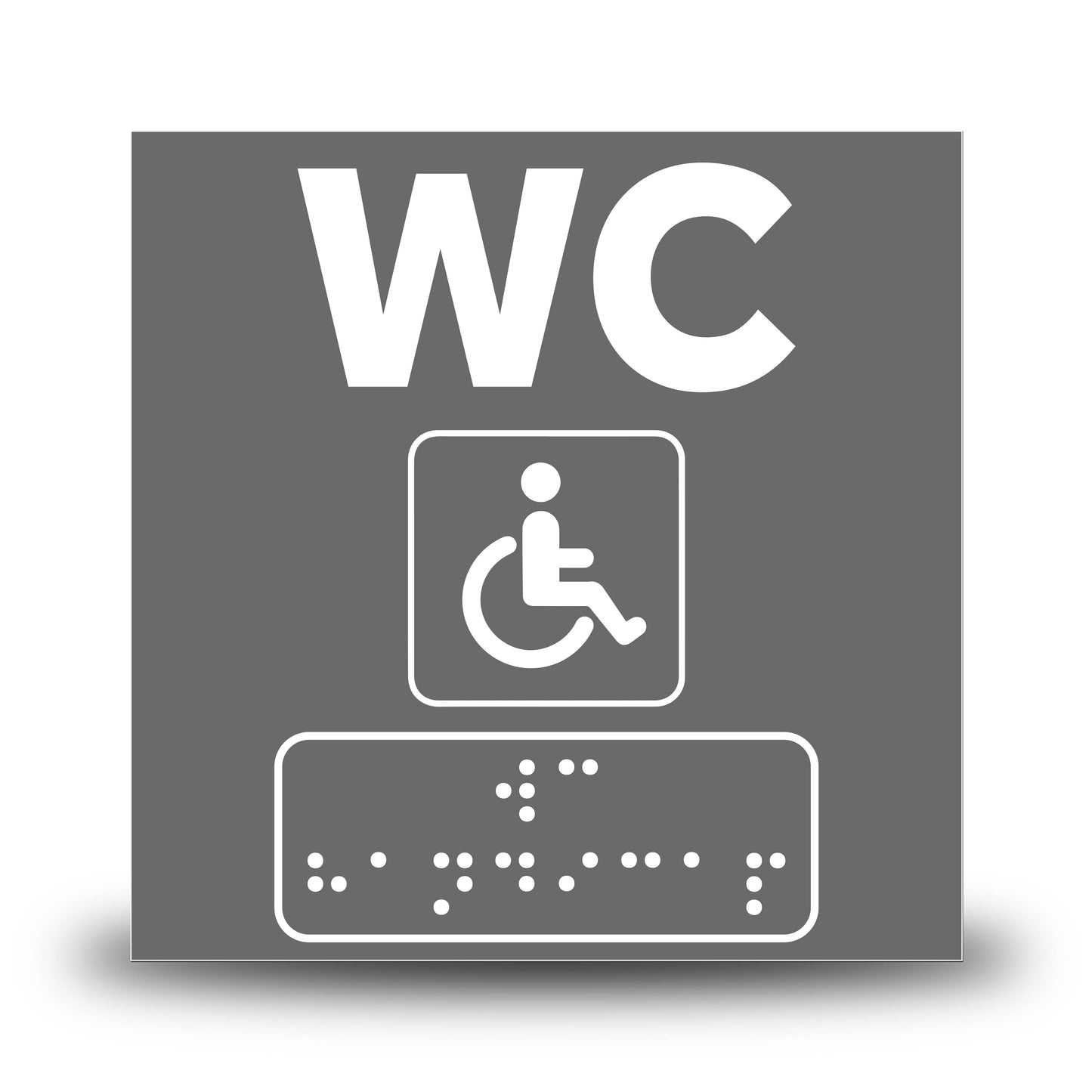 Plăcuță indicatoare Braille - WC Persoane cu handicap Indicator Braille PrintCenter.ro Shop Antracit 