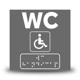 Plăcuță indicatoare Braille - WC Persoane cu handicap Indicator Braille PrintCenter.ro Shop Antracit 
