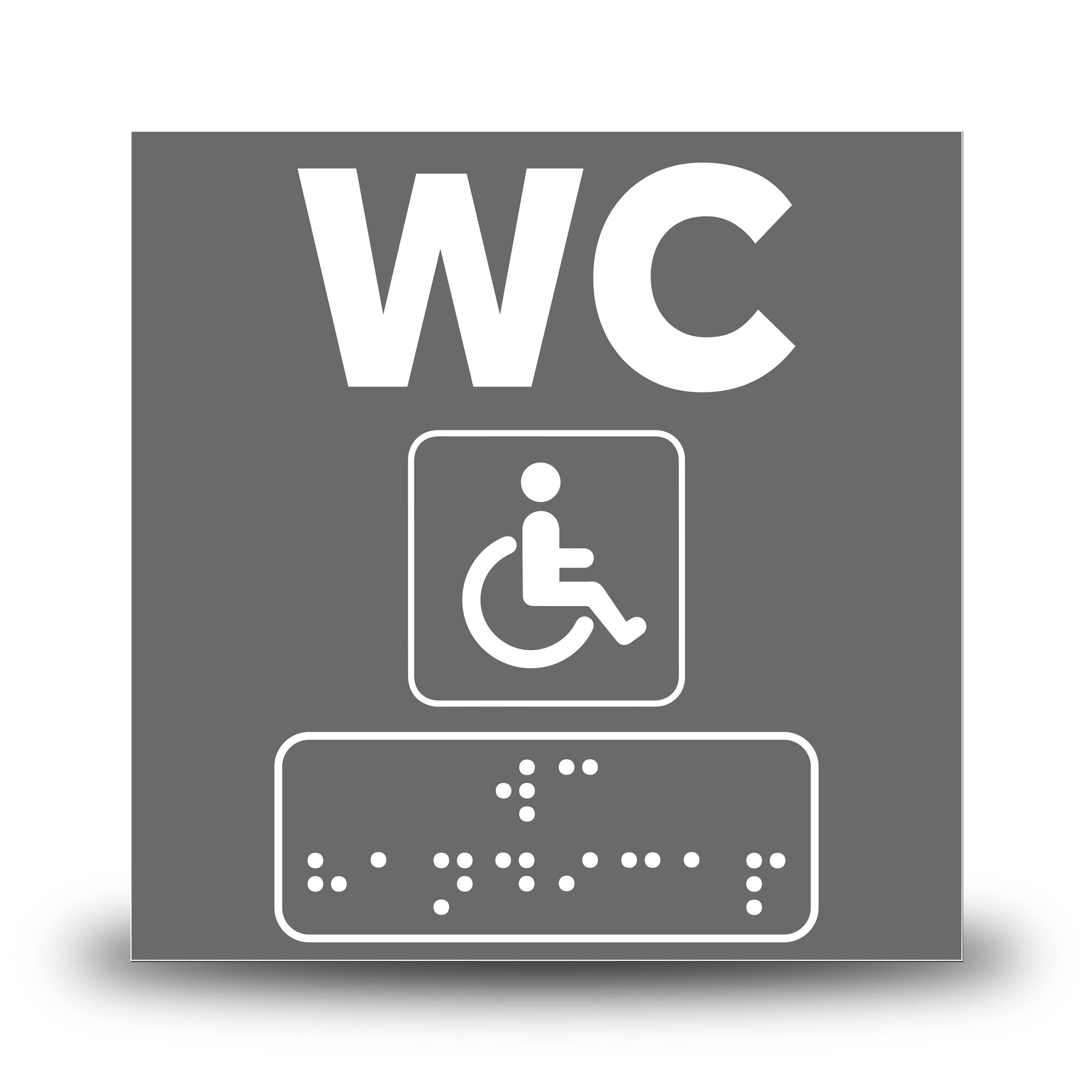 Plăcuță indicatoare Braille - WC Persoane cu handicap Indicator Braille PrintCenter.ro Shop Antracit 