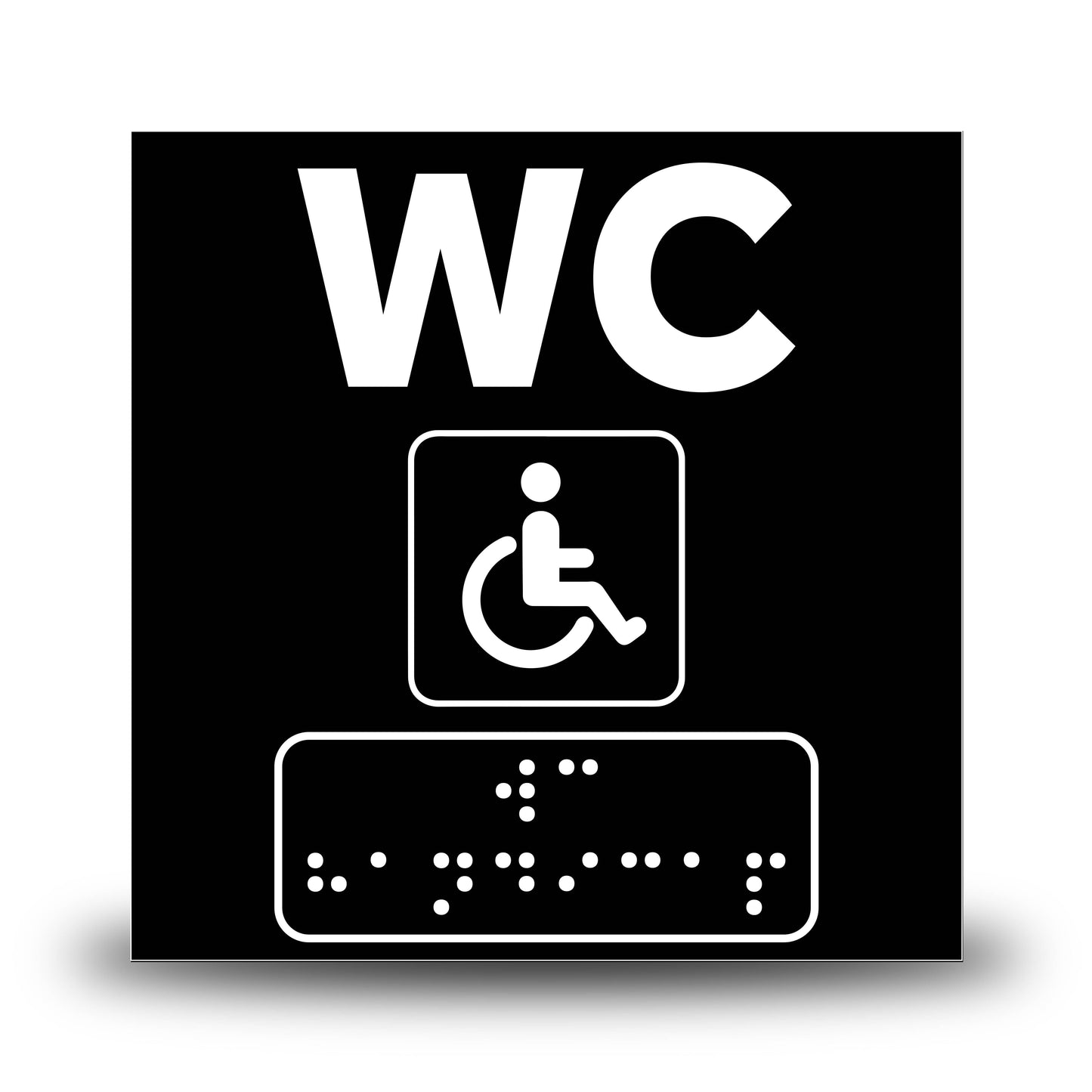 Plăcuță indicatoare Braille - WC Persoane cu handicap Indicator Braille PrintCenter.ro Shop Negru 