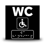 Plăcuță indicatoare Braille - WC Persoane cu handicap Indicator Braille PrintCenter.ro Shop Negru 