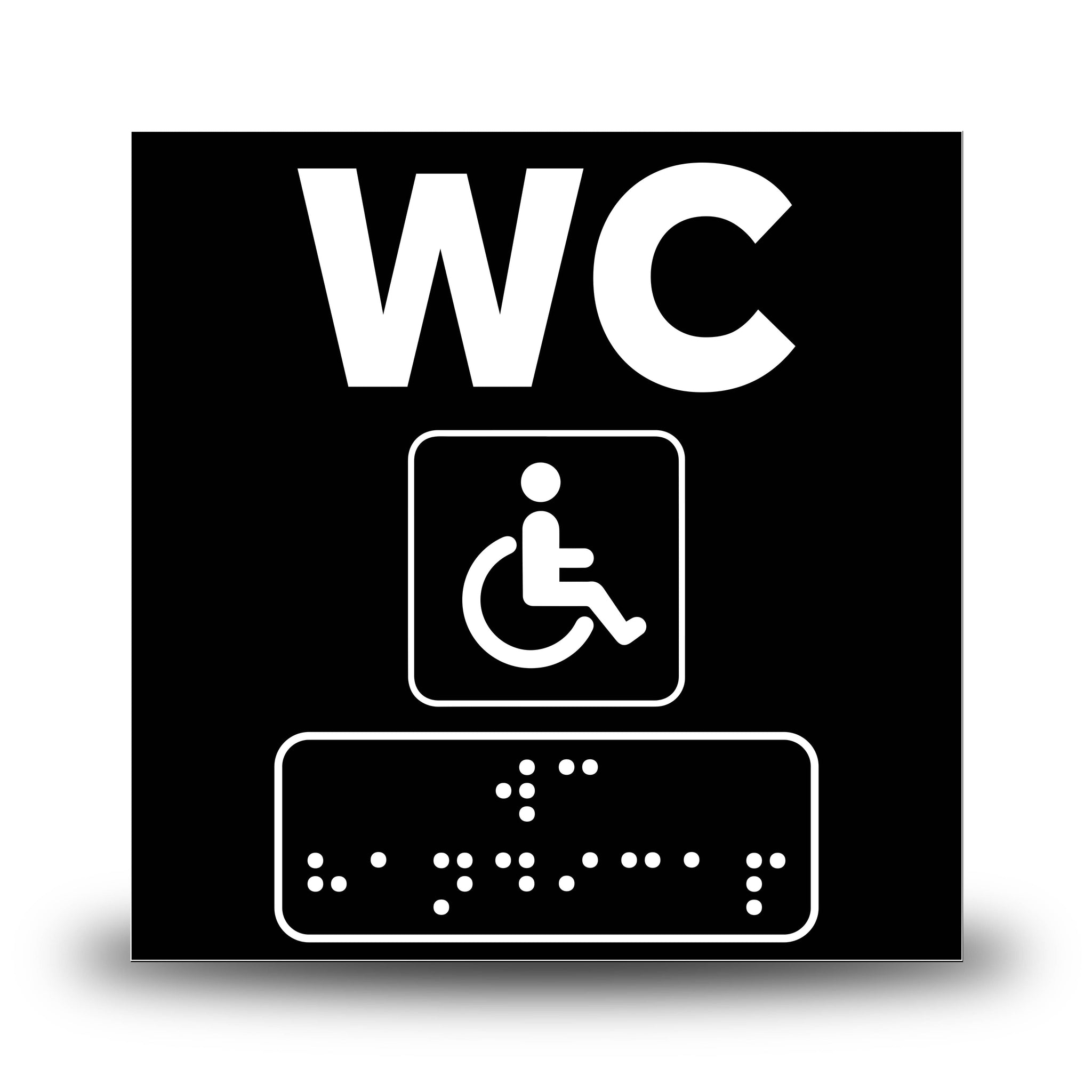 Plăcuță indicatoare Braille - WC Persoane cu handicap Indicator Braille PrintCenter.ro Shop Negru 