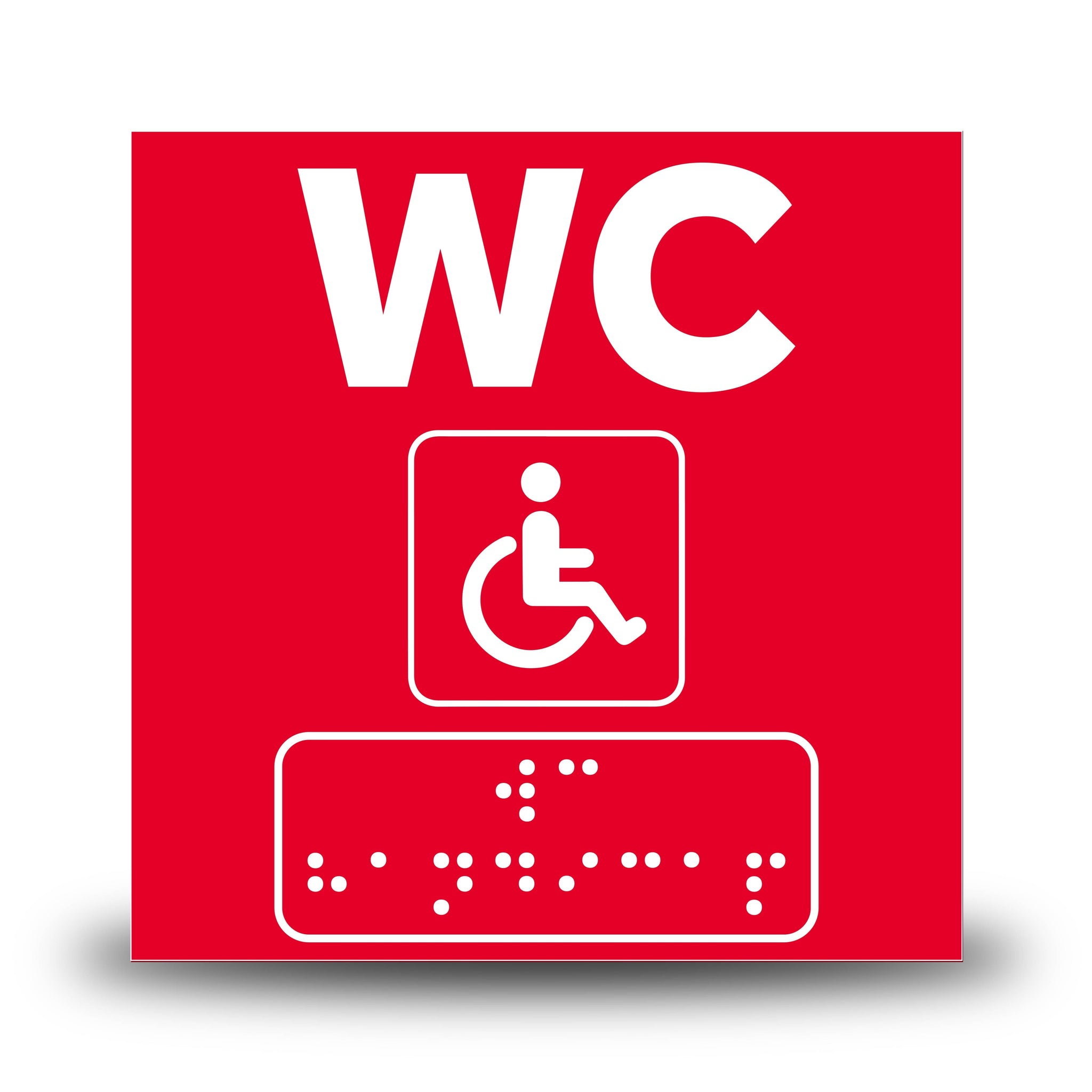 Plăcuță indicatoare Braille - WC Persoane cu handicap Indicator Braille PrintCenter.ro Shop Rosu 