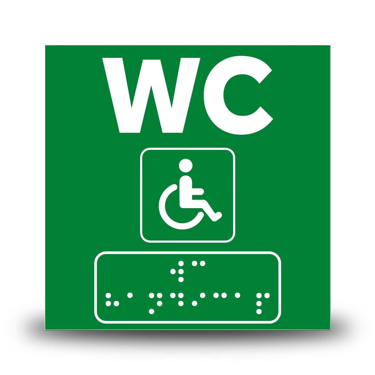 Plăcuță indicatoare Braille - WC Persoane cu handicap Indicator Braille PrintCenter.ro Shop Verde 