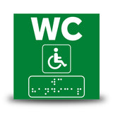 Plăcuță indicatoare Braille - WC Persoane cu handicap Indicator Braille PrintCenter.ro Shop Verde 